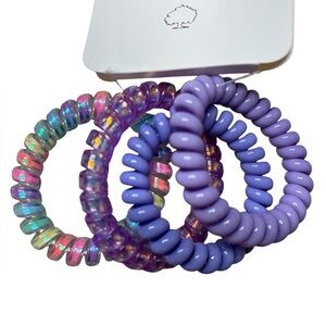 Set of 4 Purple and Multicolor Hair Ties